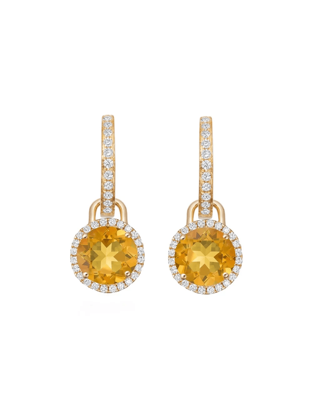 18K yellow gold Grace citrine and diamond earrings - Image 1