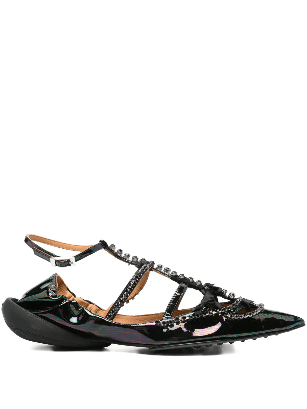 Tootsy crystal-embellished pointed-toe ballet flats - Image 1