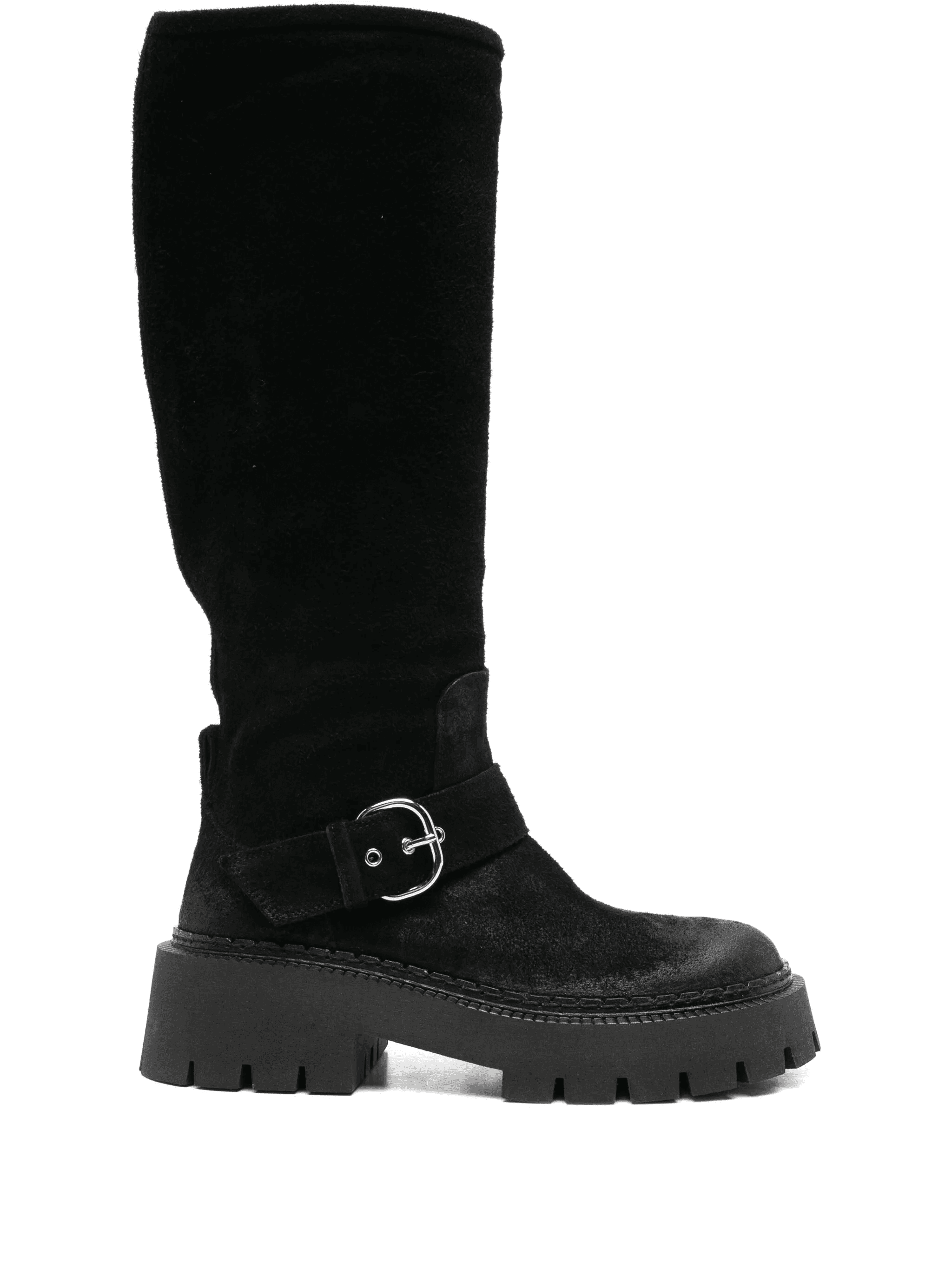 50mm buckle-detail calf leather boots - Image 1