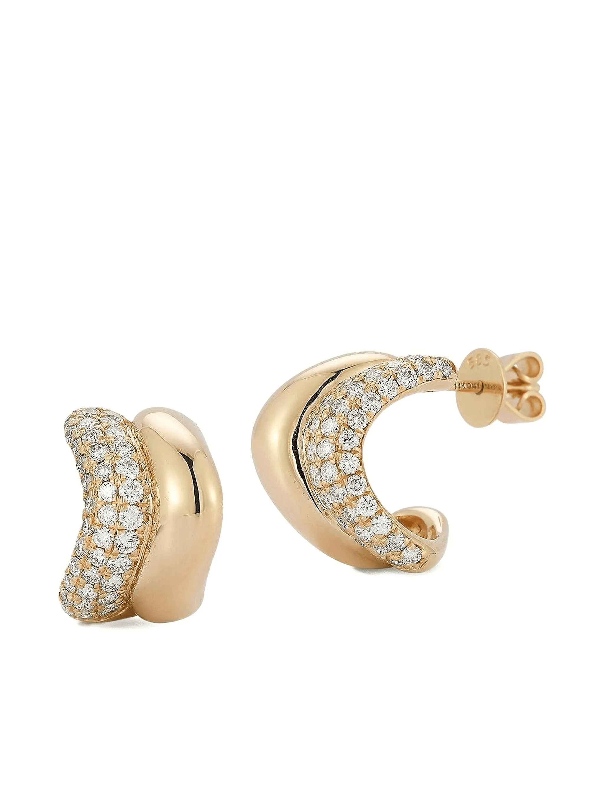 14K yellow gold Cynthia Rose diamond earrings - Image 1