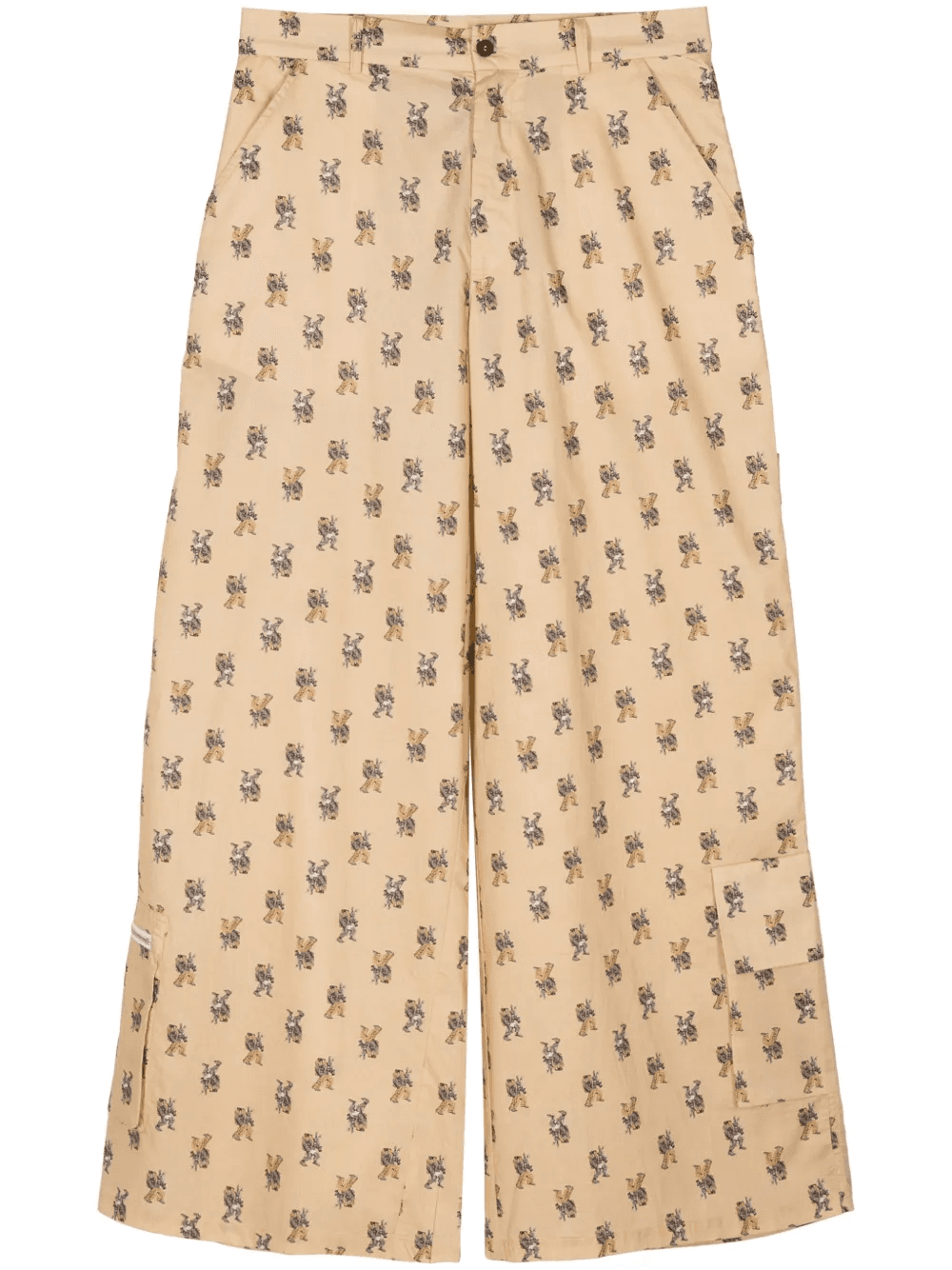 wide-leg graphic-print cotton pants - Image 1