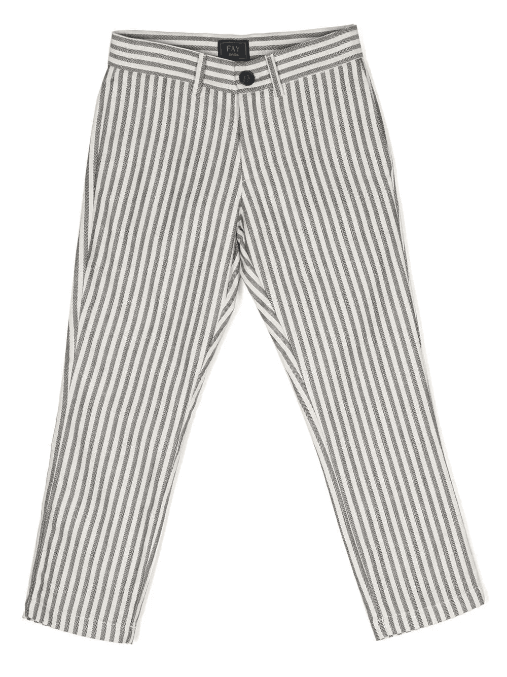 stripe-print cotton-linen trousers - Image 1