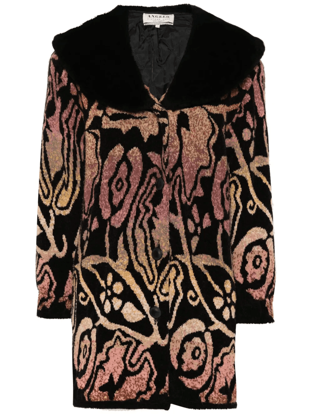 1980s intarsia-knit coat - Image 1