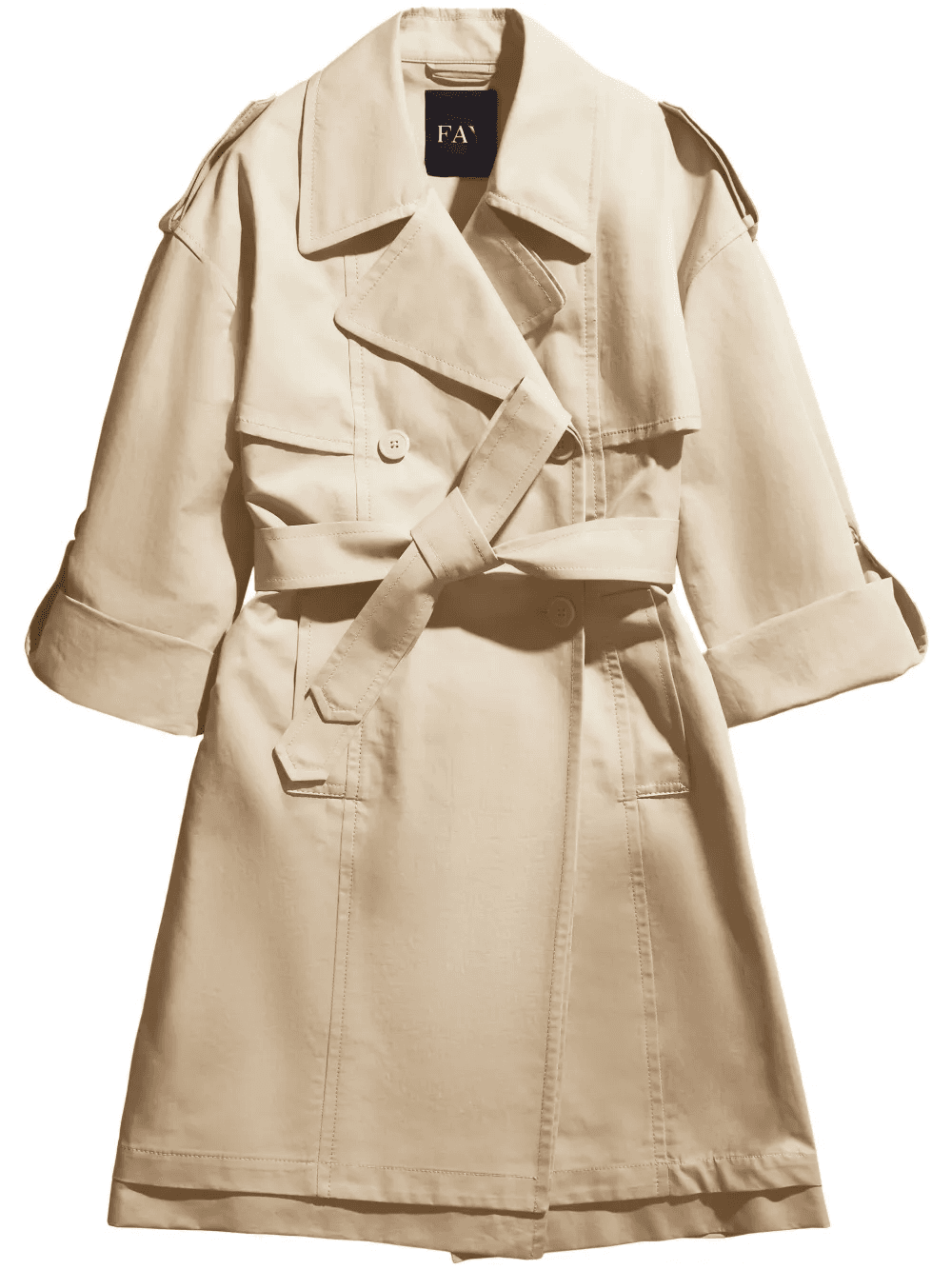 double-breasted cotton trench coat - Image 1
