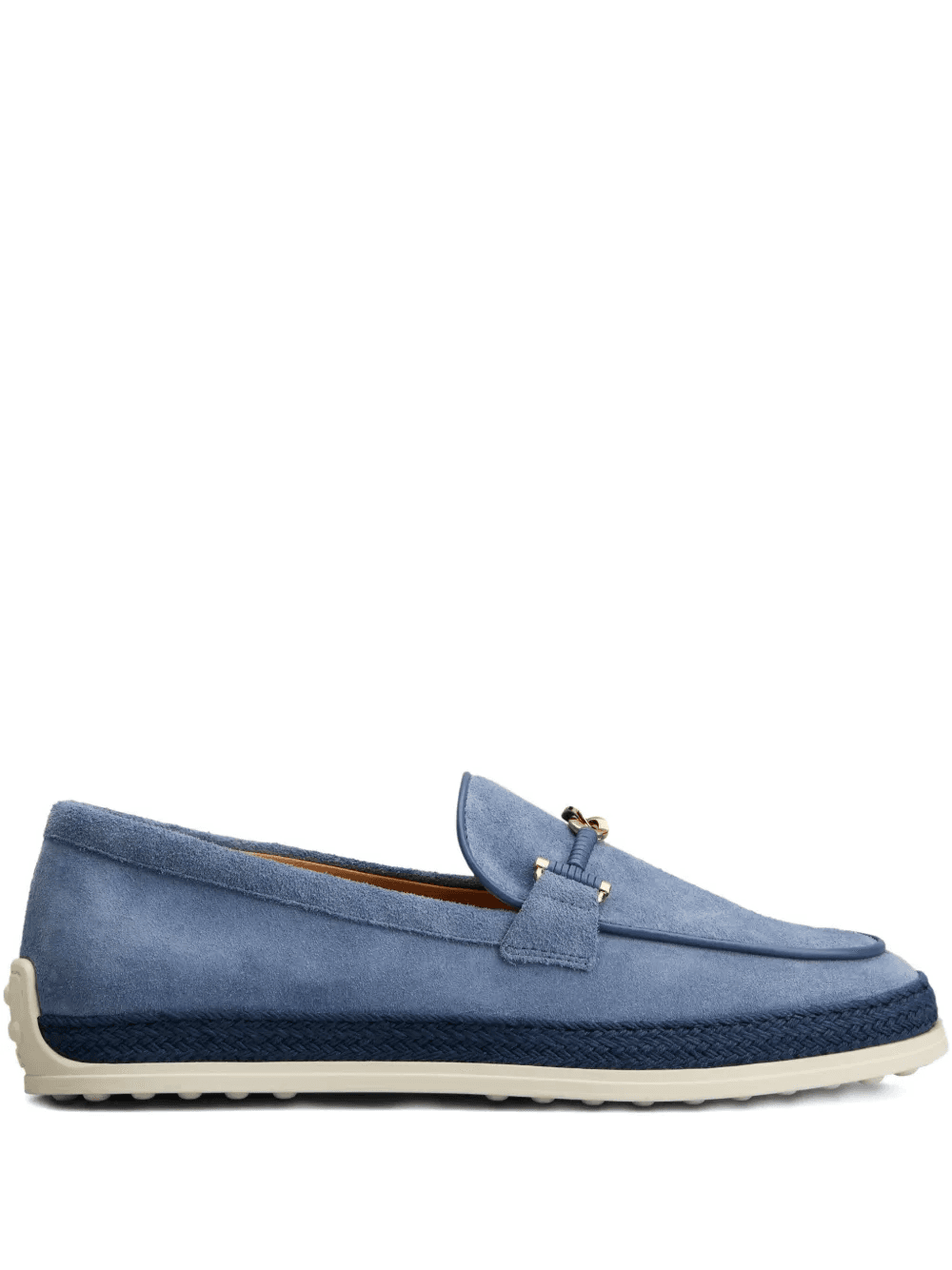 rafia-trimmed suede loafers - Image 1