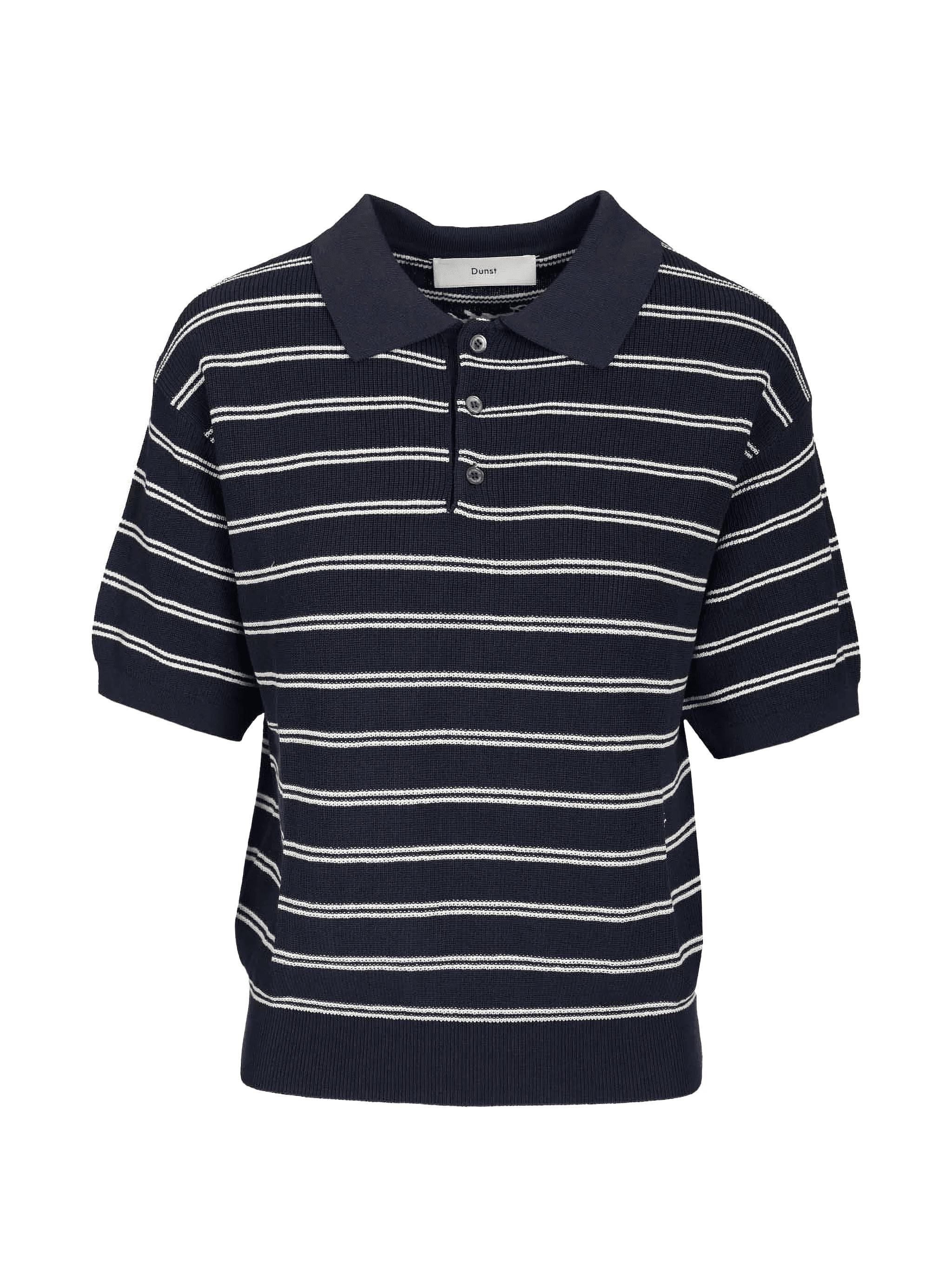 striped short-sleeve knit polo - Image 1