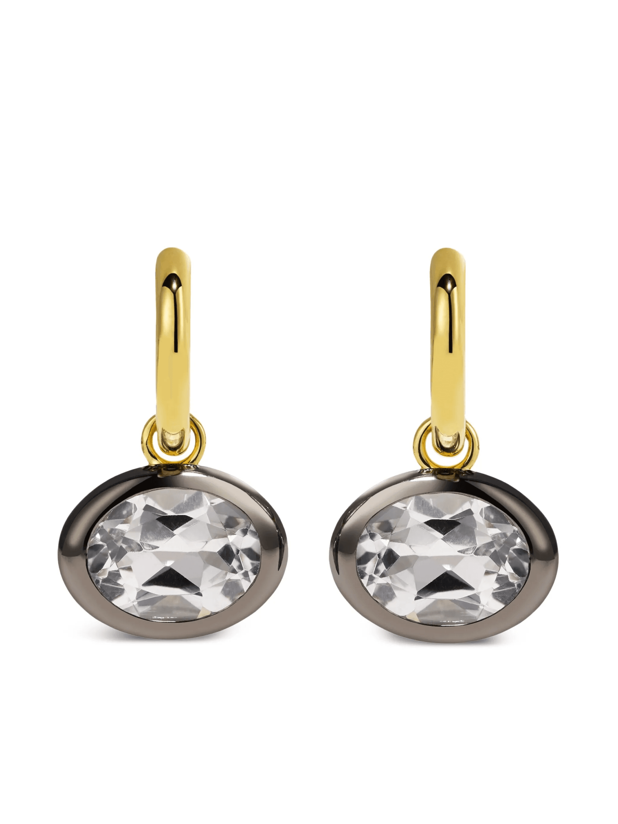 14K yellow gold Orbit topaz hoops - Image 1