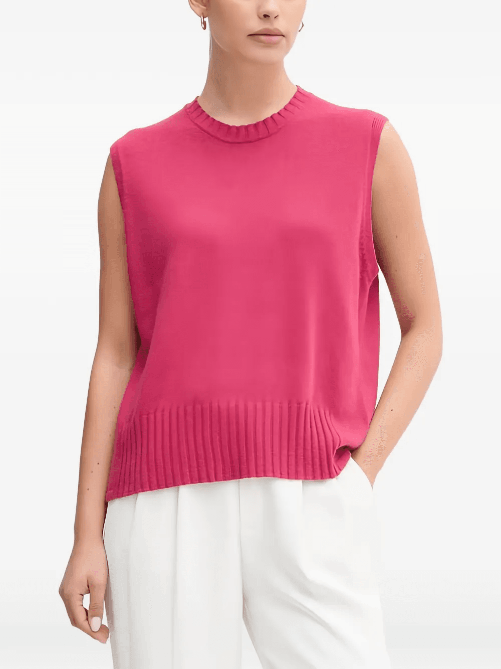 ribbed-trim vest - Image 1