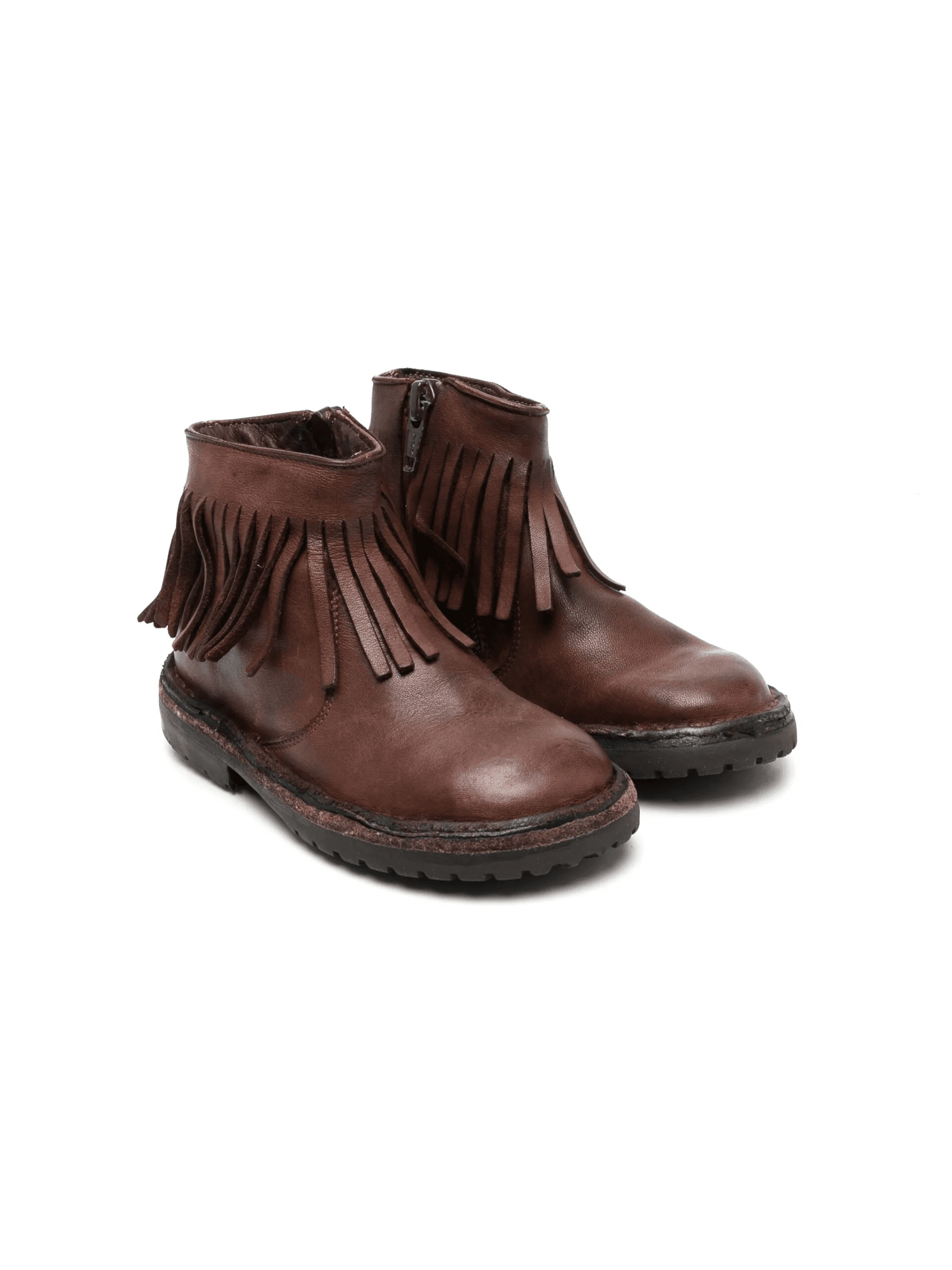 fringed leather ankle boots - Image 1