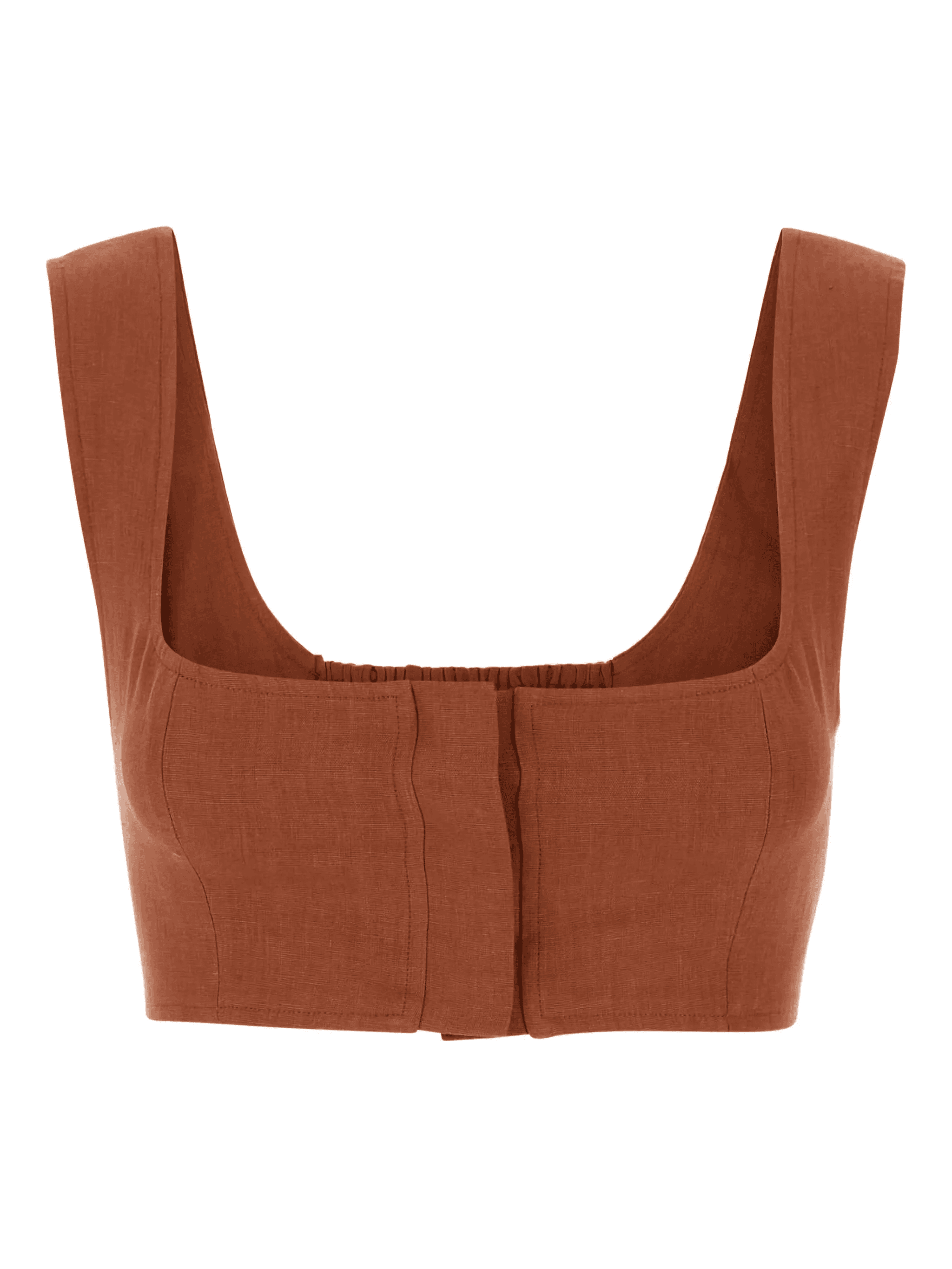 square-neck linen top - Image 1