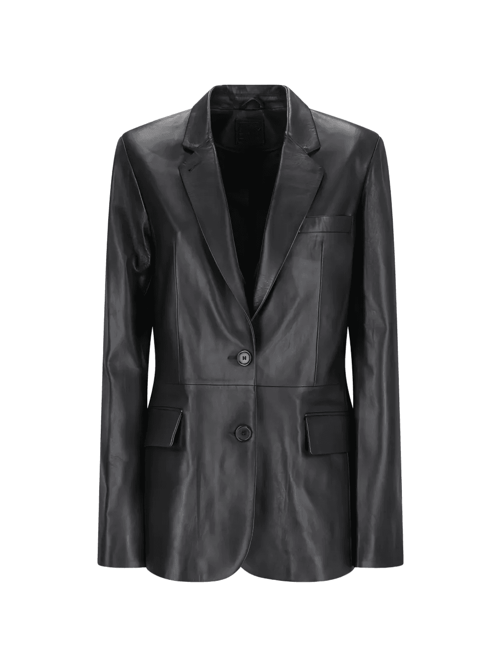 buttoned leather blazer - Image 1