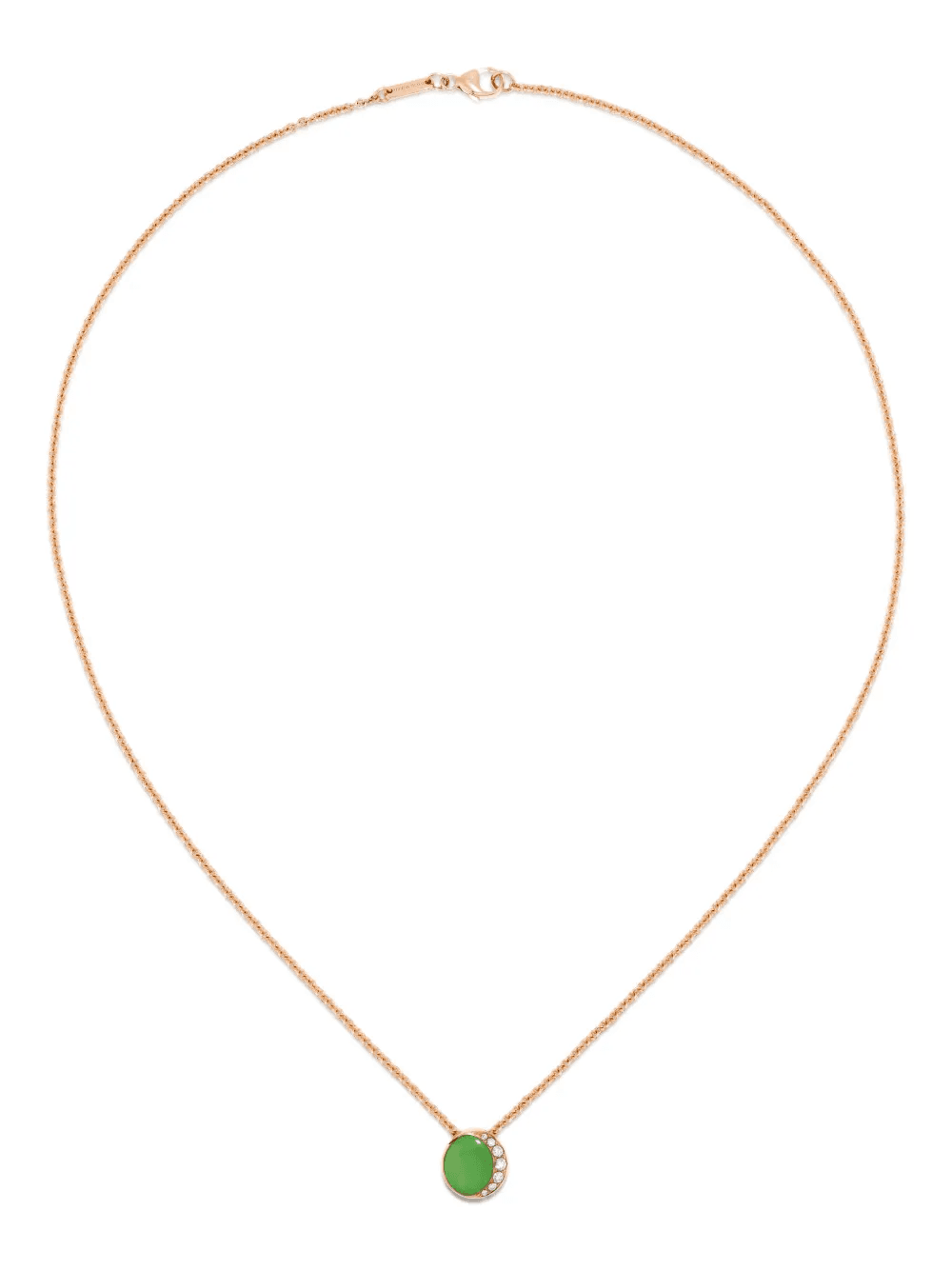 18K Rose Gold Fortuna chrysoprase necklace - Image 1