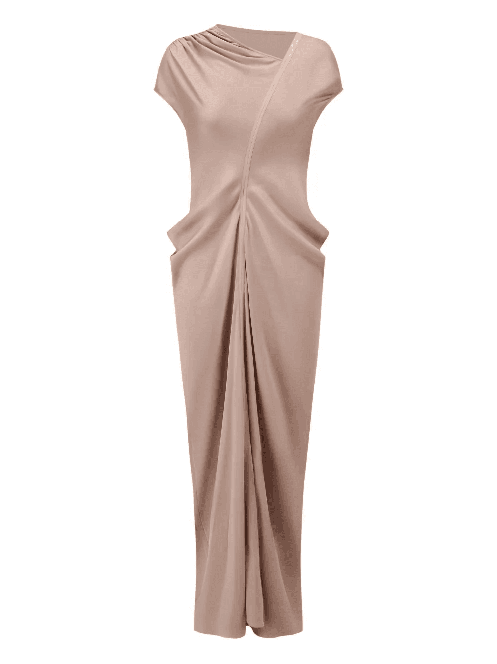 asymmetric draped midi dress - Image 1