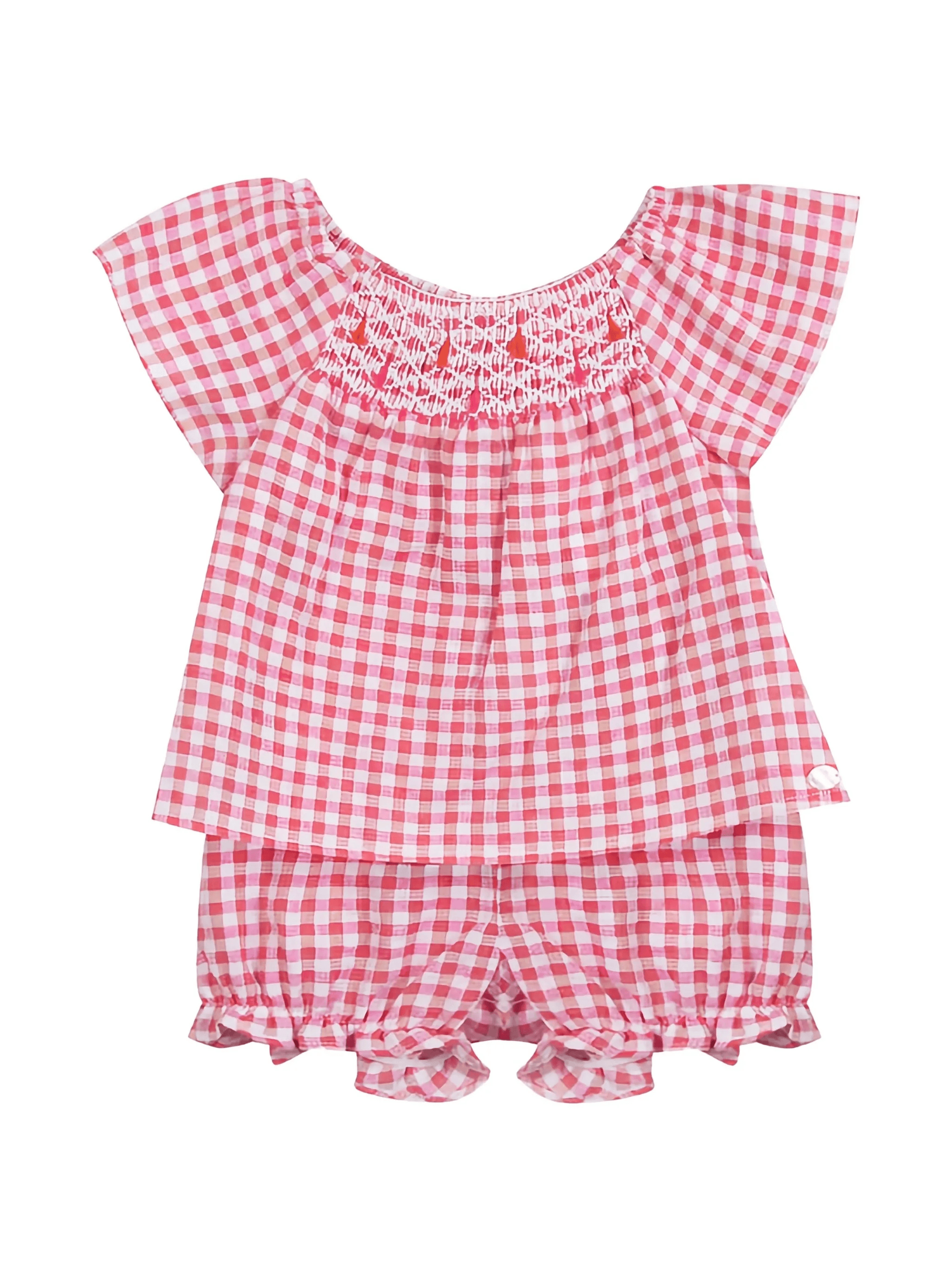 gingham smock shorts set (set of two) - Image 1