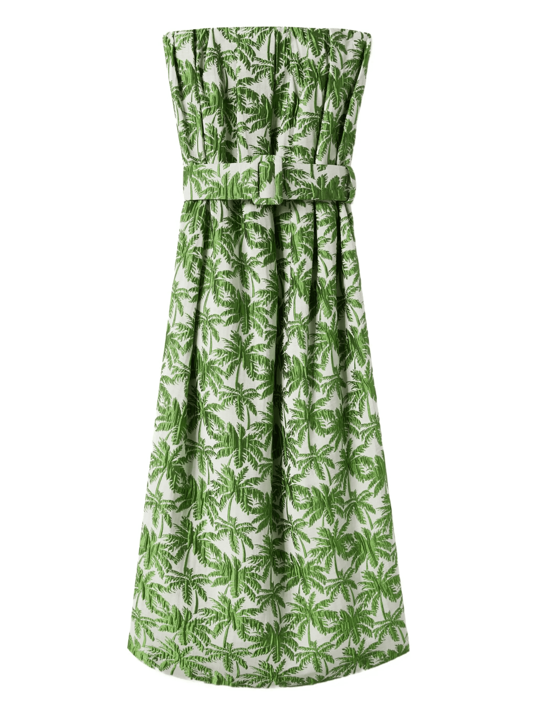 Filter palm-print strapless midi dress - Image 1