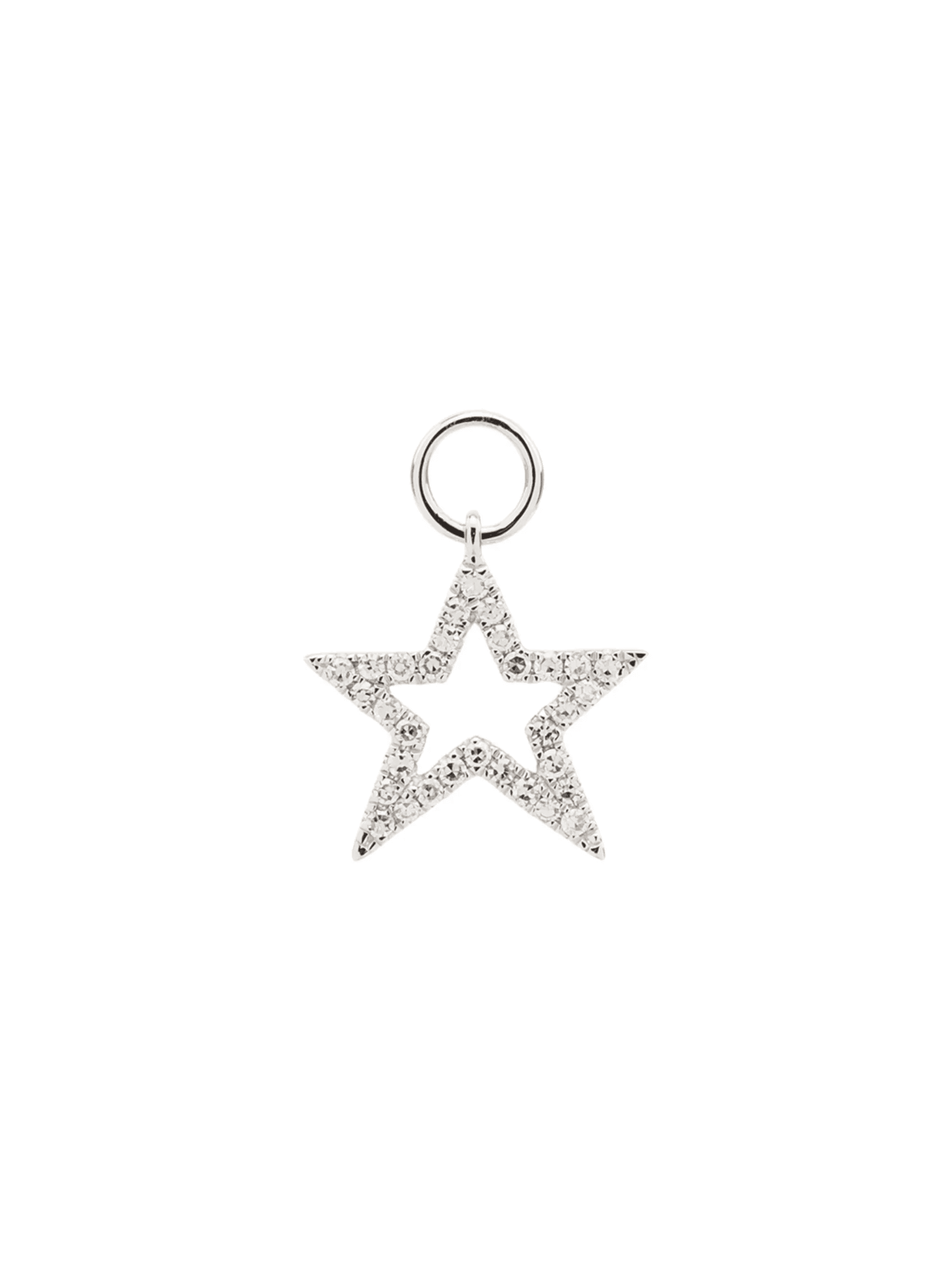 14kt white gold star charm - Image 1