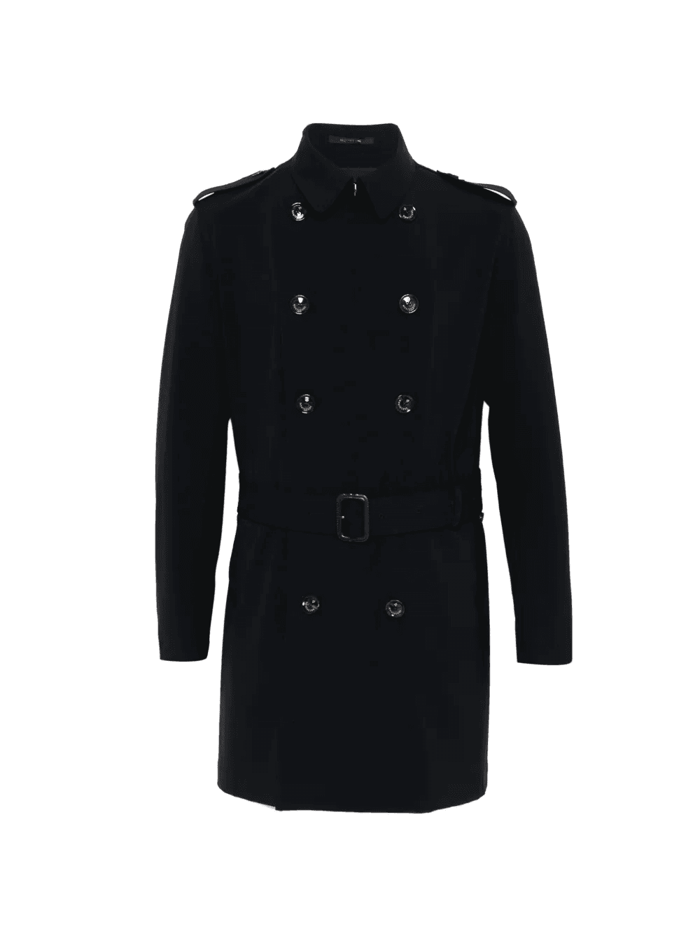 buttoned belted coat - Image 1