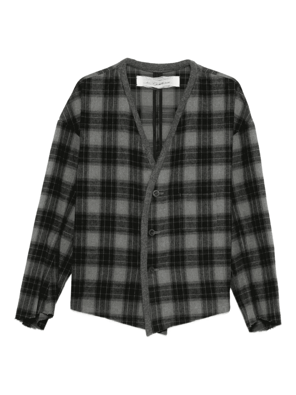 plaid-pattern cardigan - Image 1
