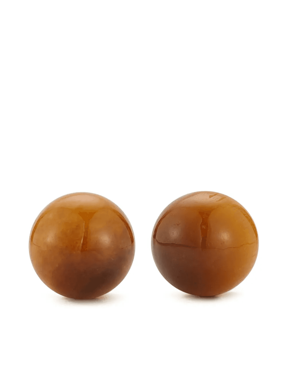 14K yellow gold tiger eye earrings - Image 1