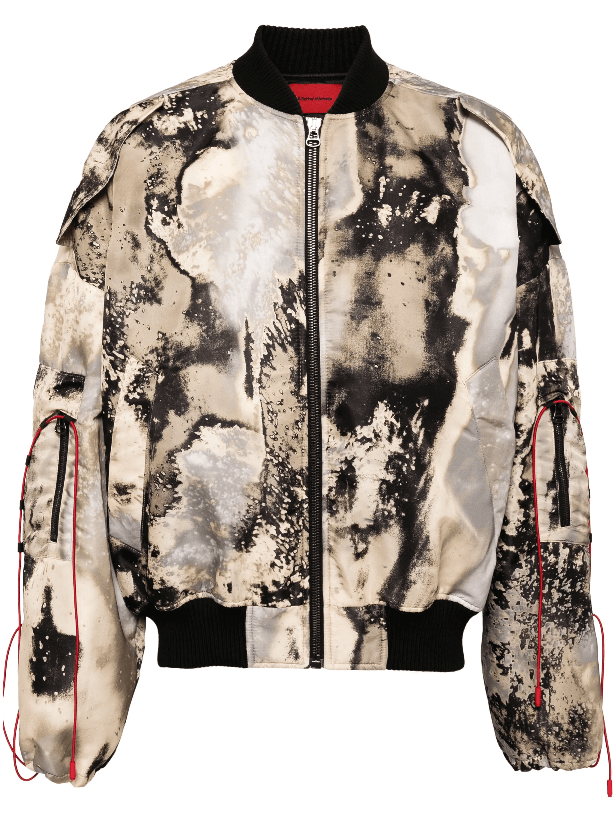 Erosion abstract-print bomber jacket - Image 1