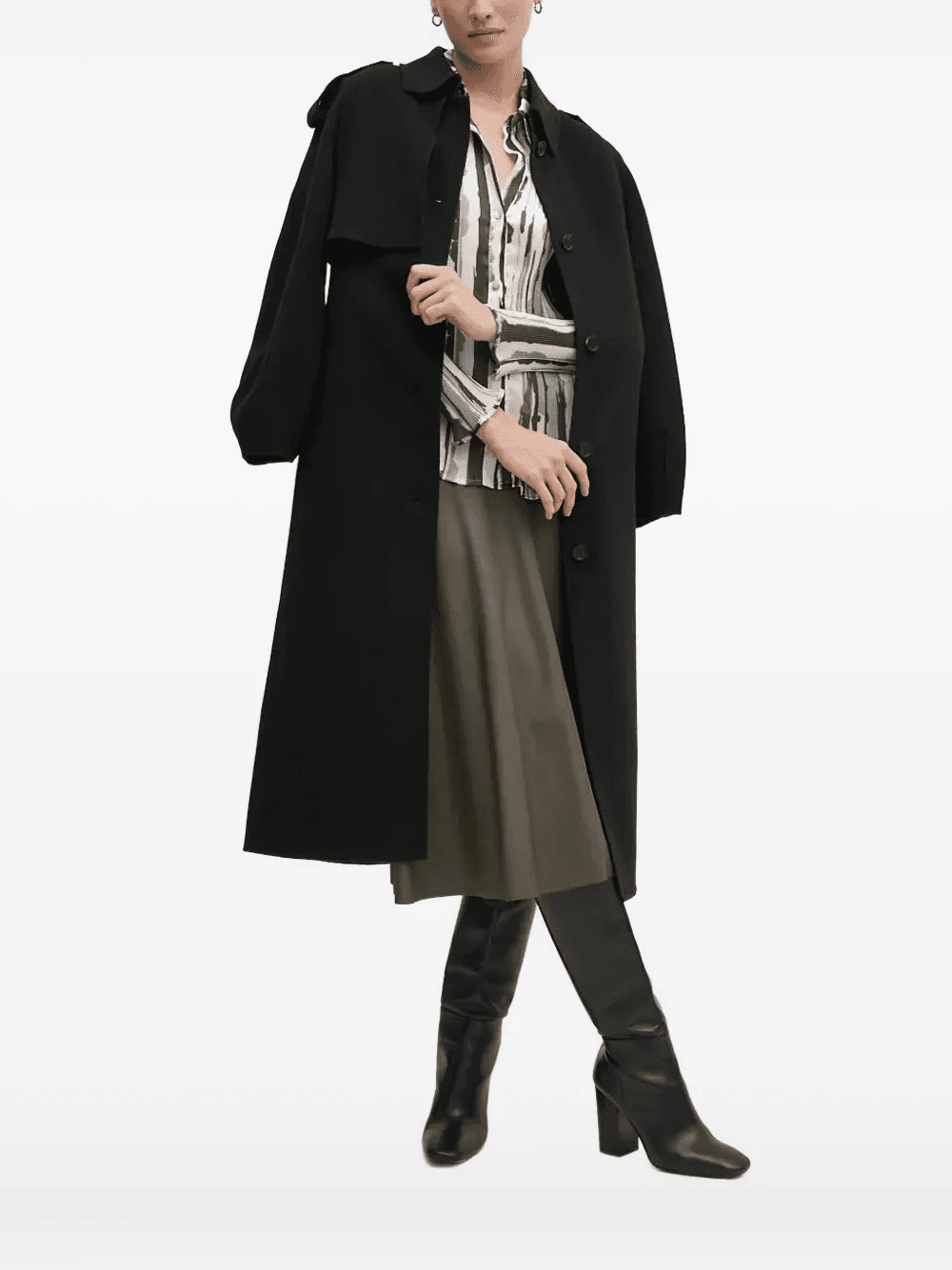 pleated abstract-print blouse - Image 1