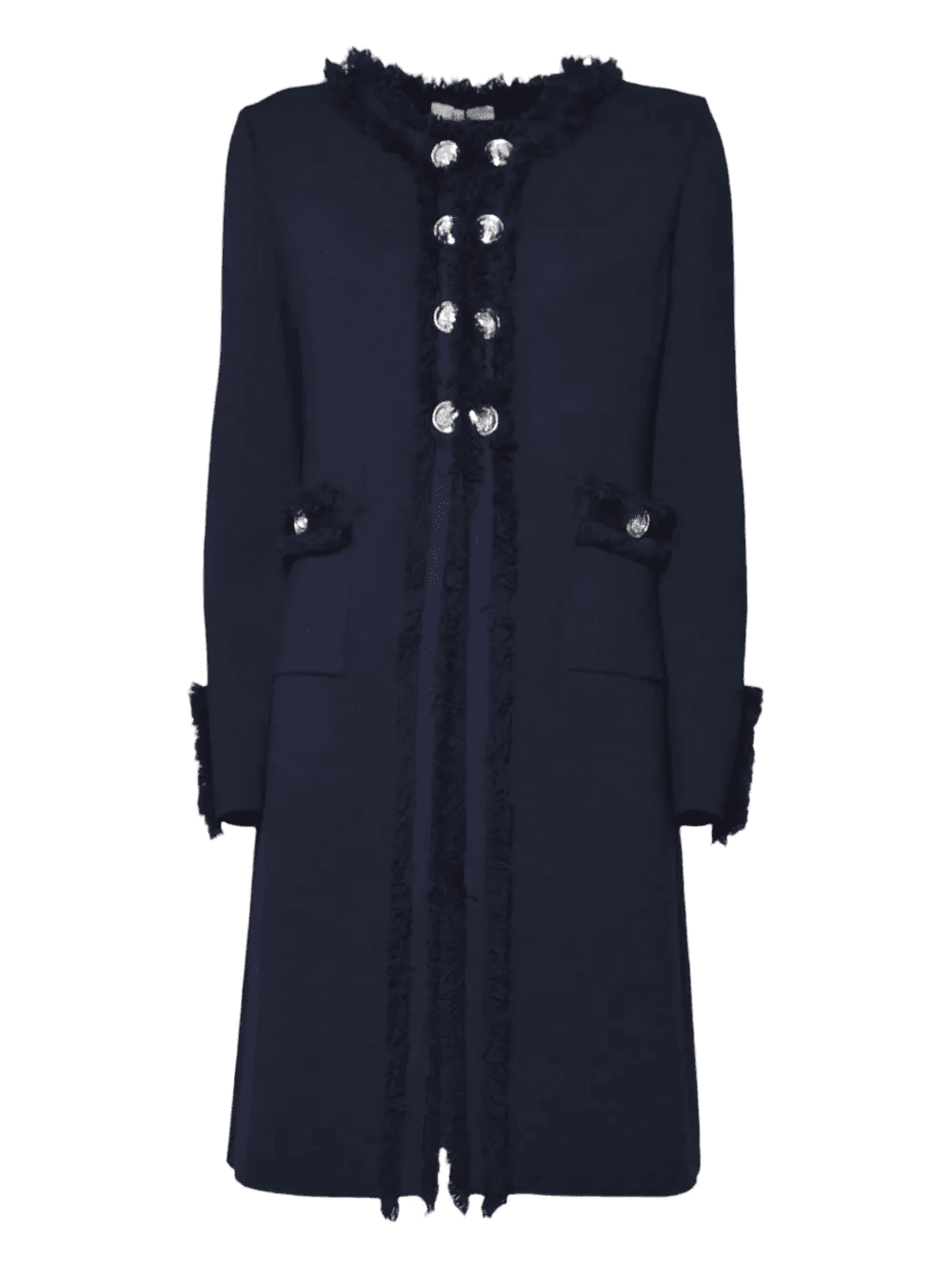 fringed buttoned coat - Image 1