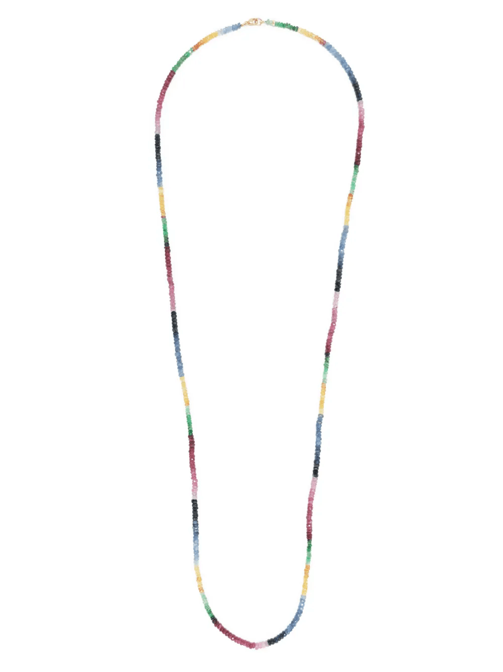 14kt yellow gold Arizona sapphire long beaded necklace - Image 1