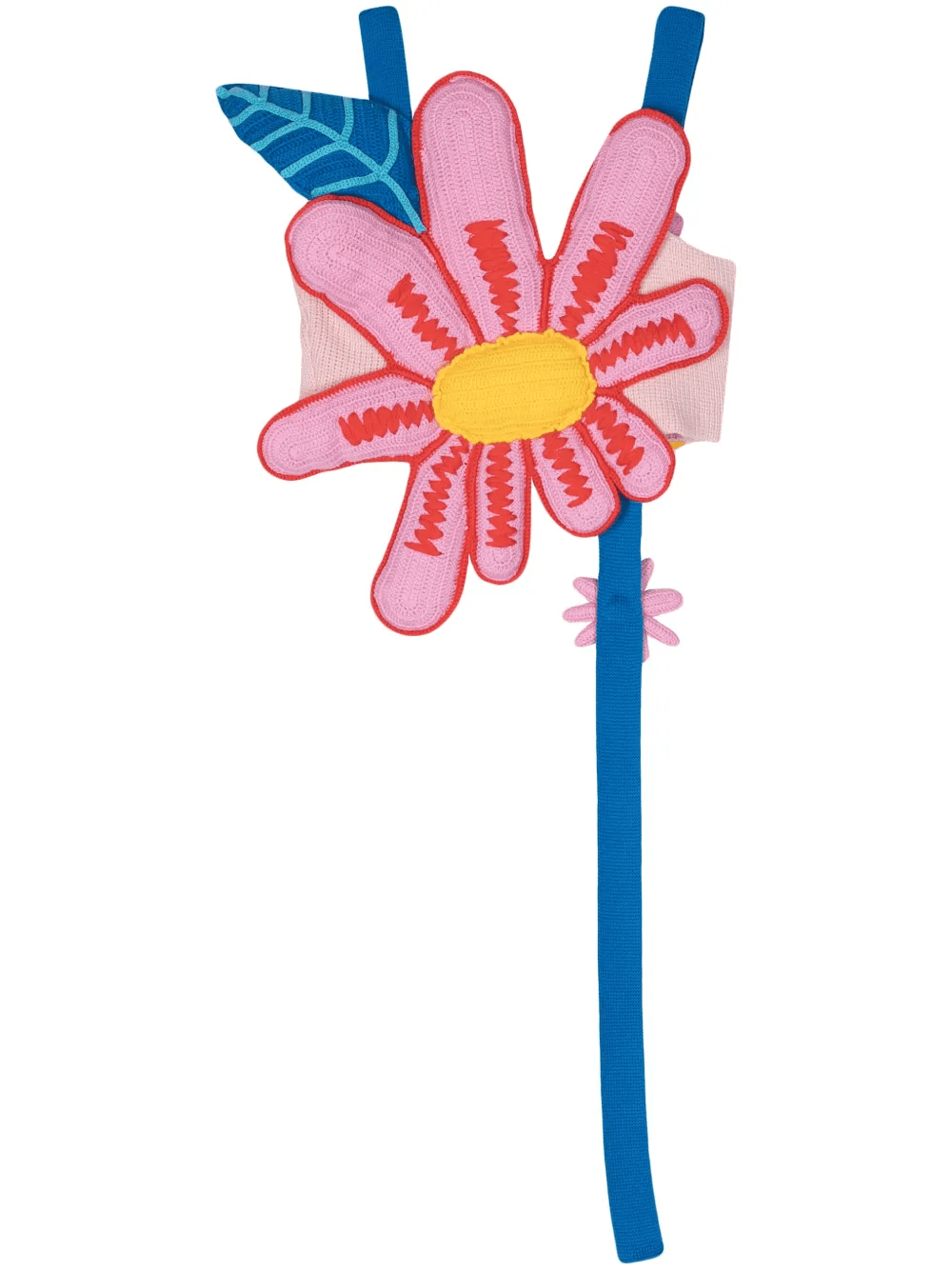 floral-appliqué cropped top - Image 1