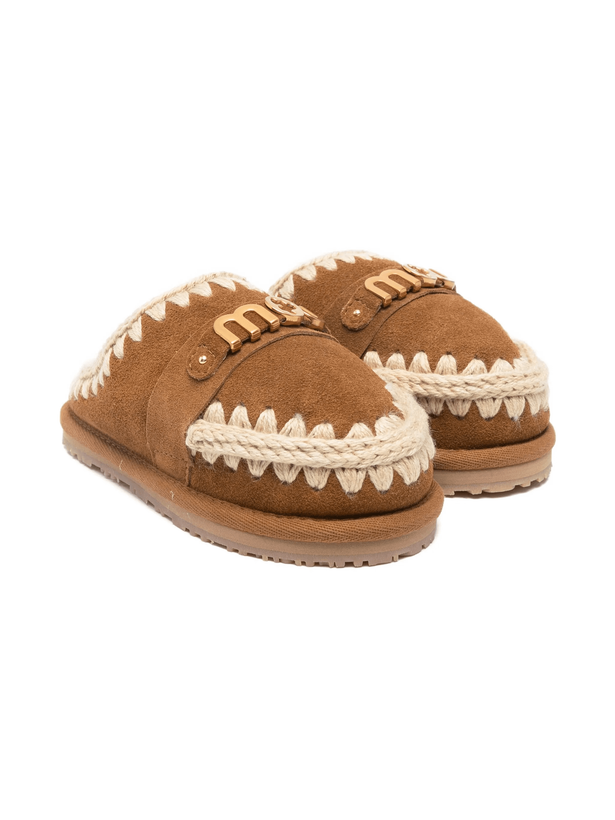 braided-trim logo slippers - Image 1