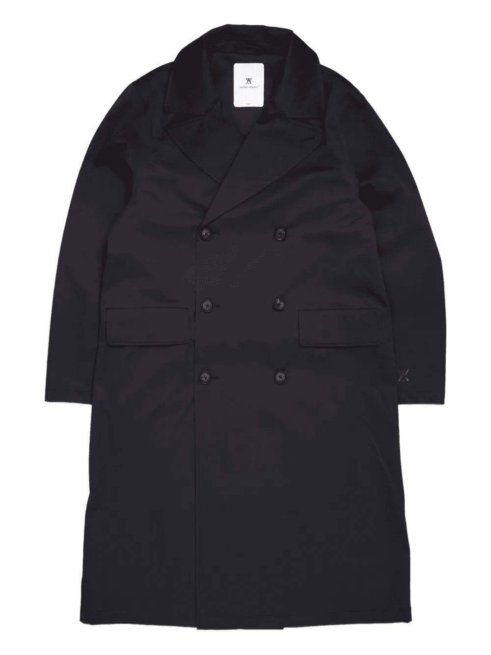 double-breasted lapel-collar coat - Image 1