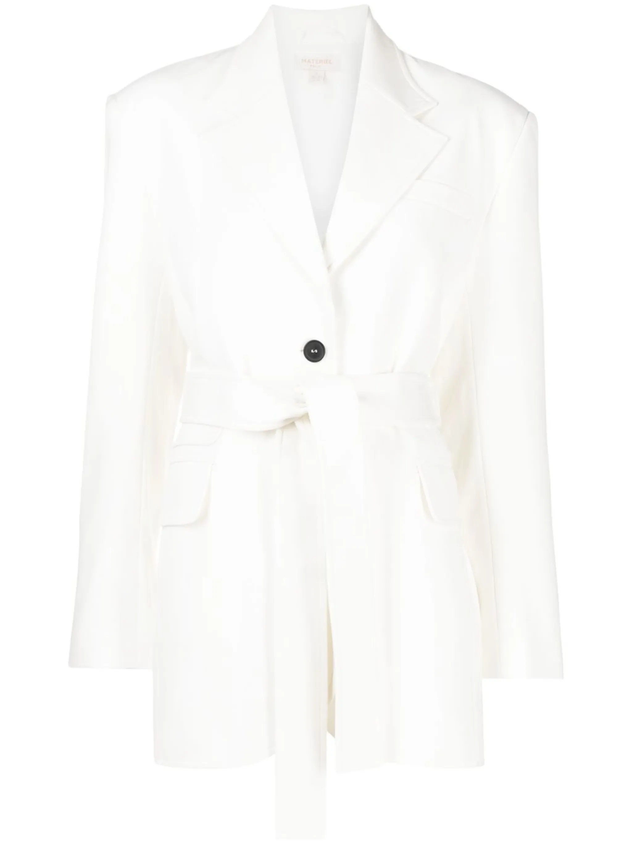 single-breasted belted blazer - Image 1