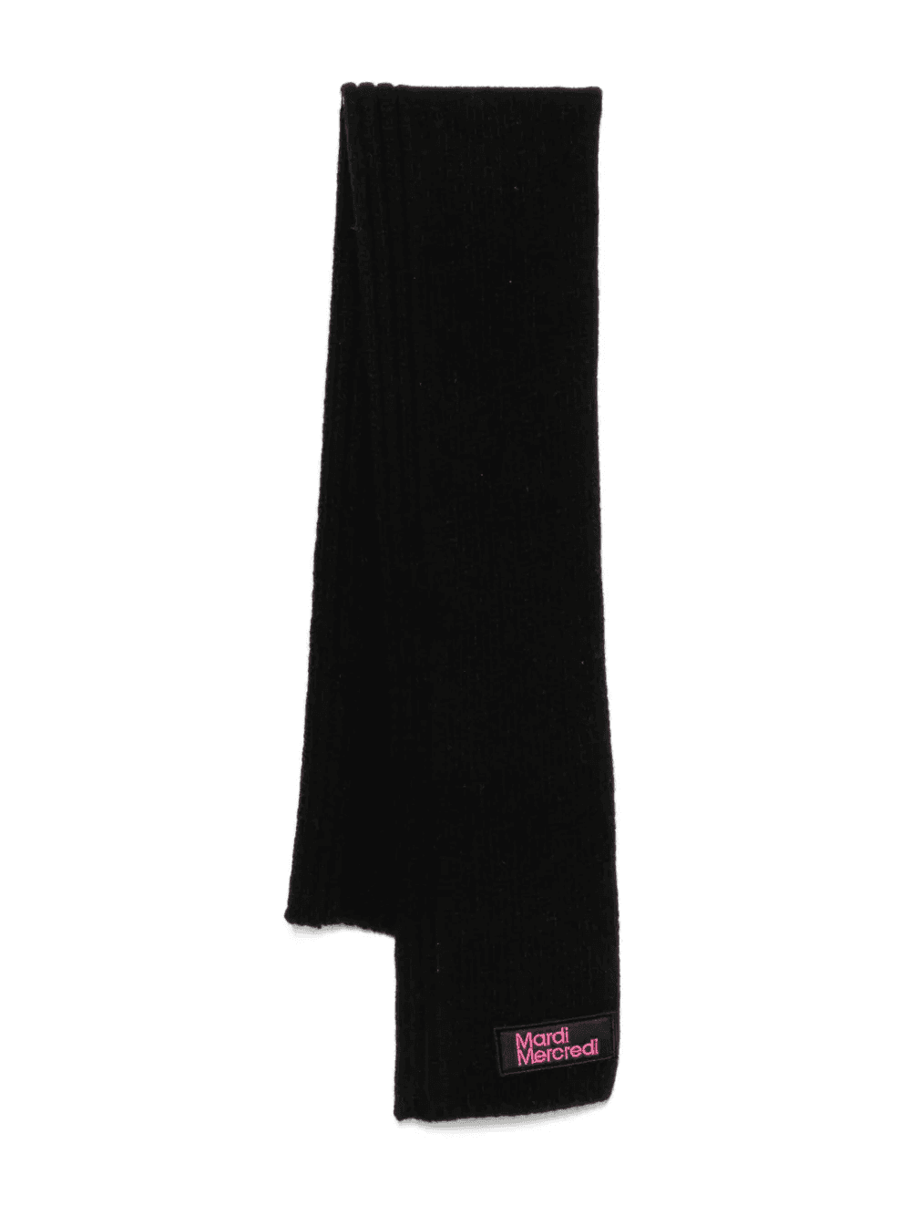 logo-appliqué wool scarf - Image 1