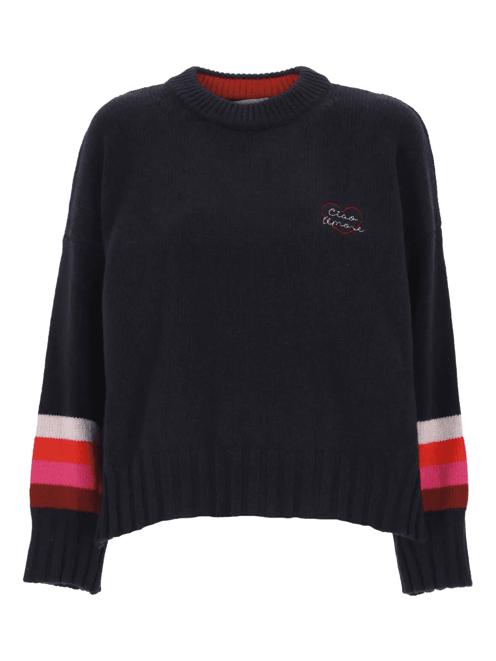 stripe-cuff crew-neck sweater - Image 1