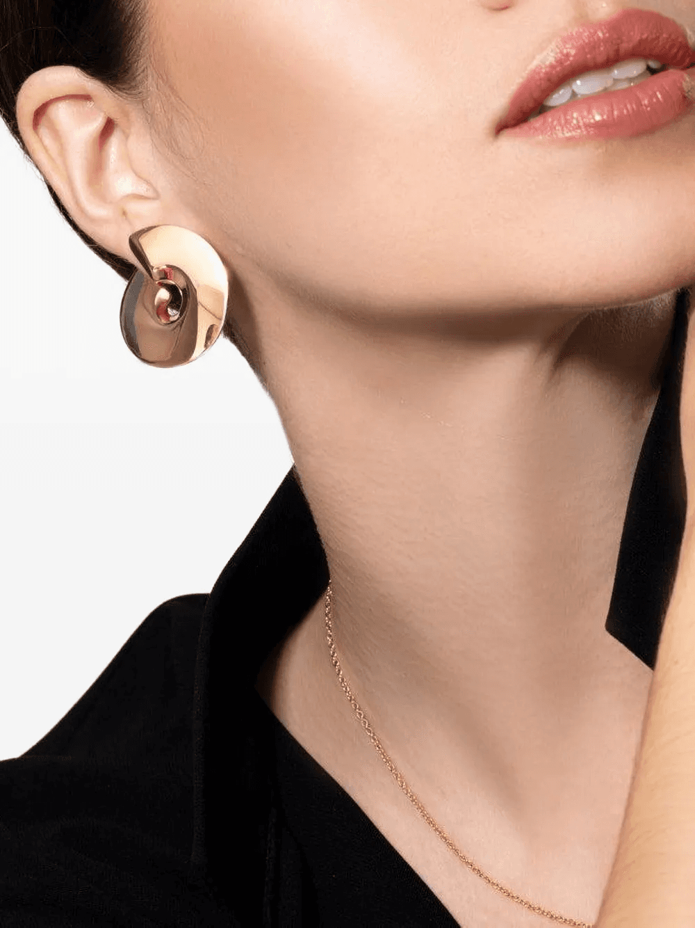 18K rose gold Disc earrings - Image 1