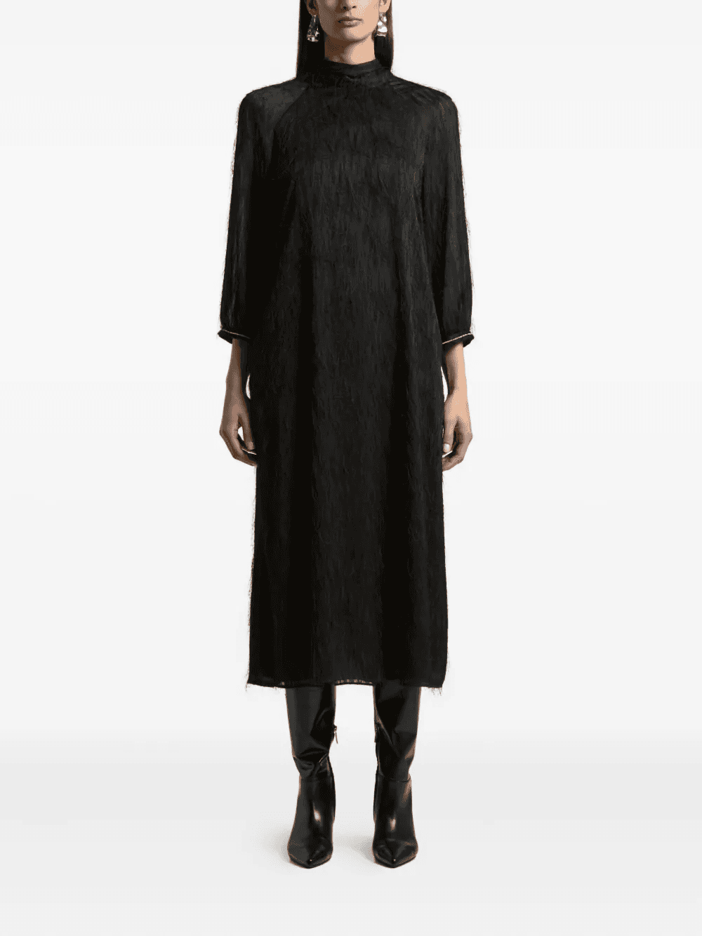 mock-neck midi dress - Image 1