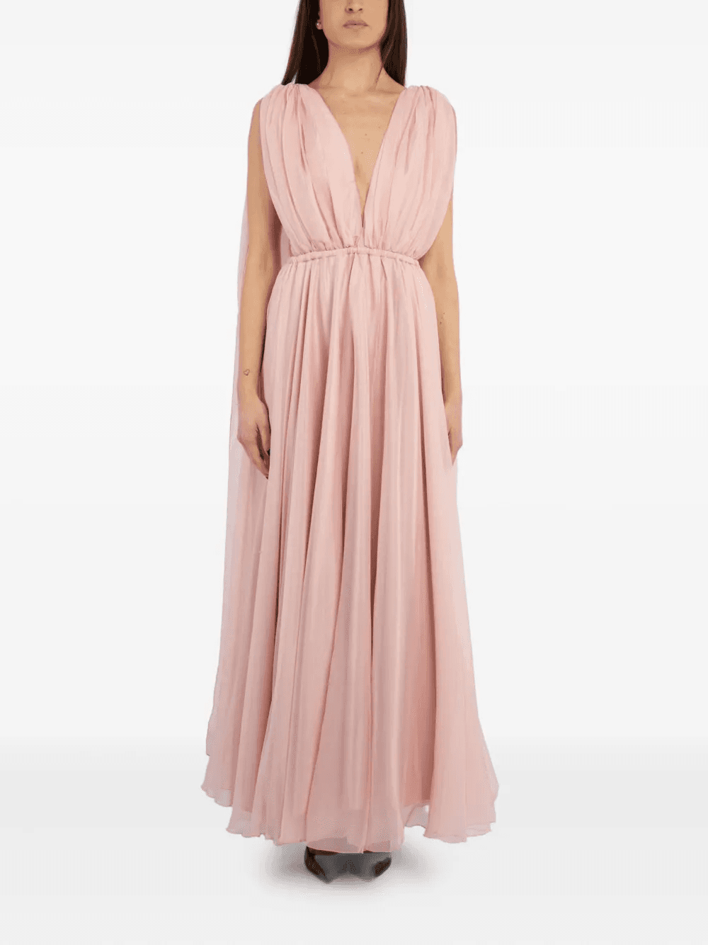 draped V-neck maxi dress - Image 1