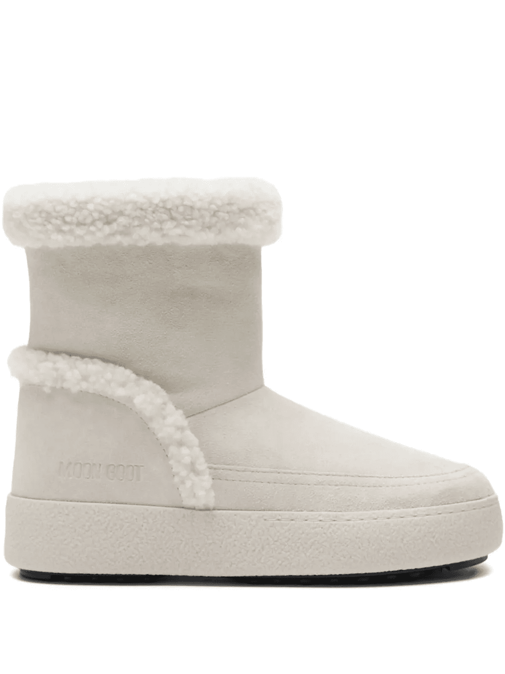 shearling-trimmed suede boots - Image 1