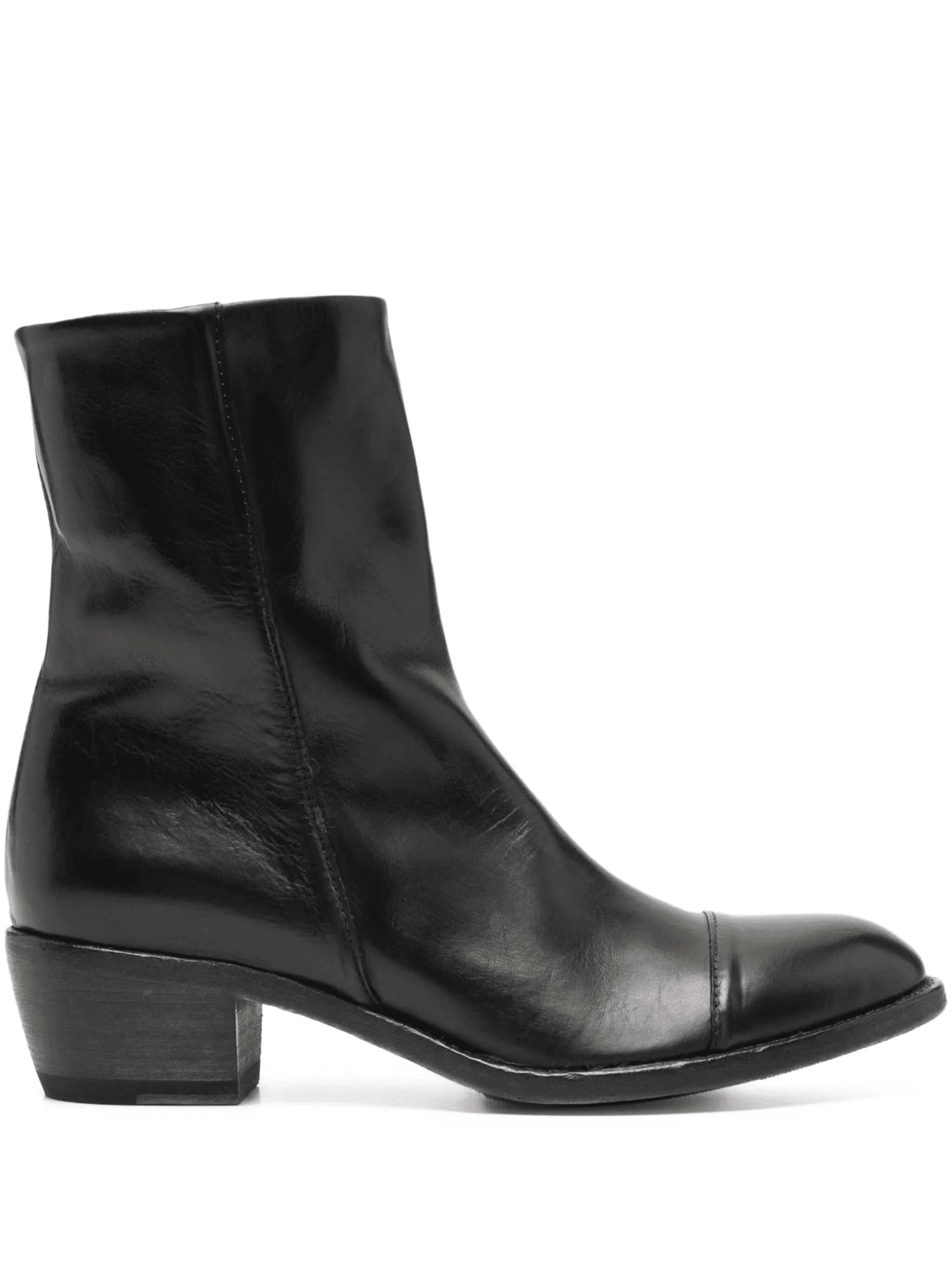 45mm zip-fastening leather boots - Image 1