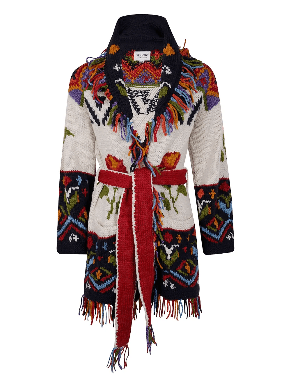 floral-fringe cardigan - Image 1