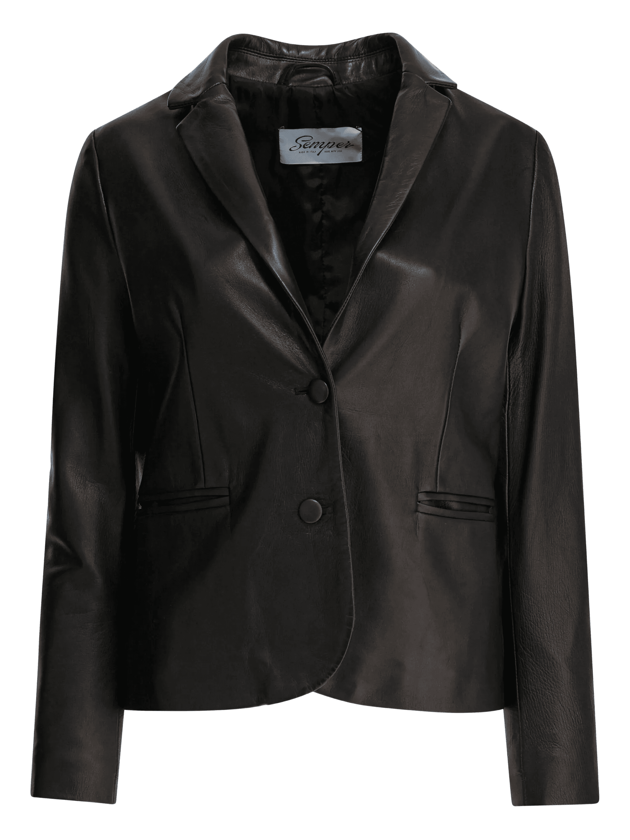 buttoned leather blazer - Image 1