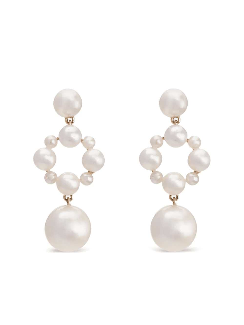 14K yellow gold Nebula pearl earrings - Image 1
