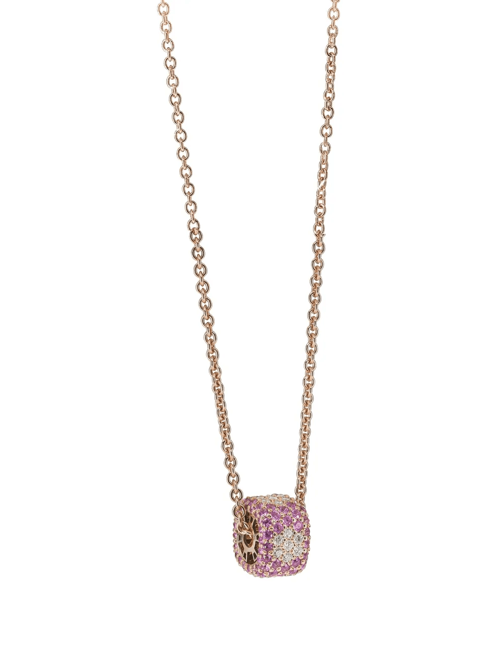 18K rose gold Ghost pink sapphire and diamond necklace - Image 1
