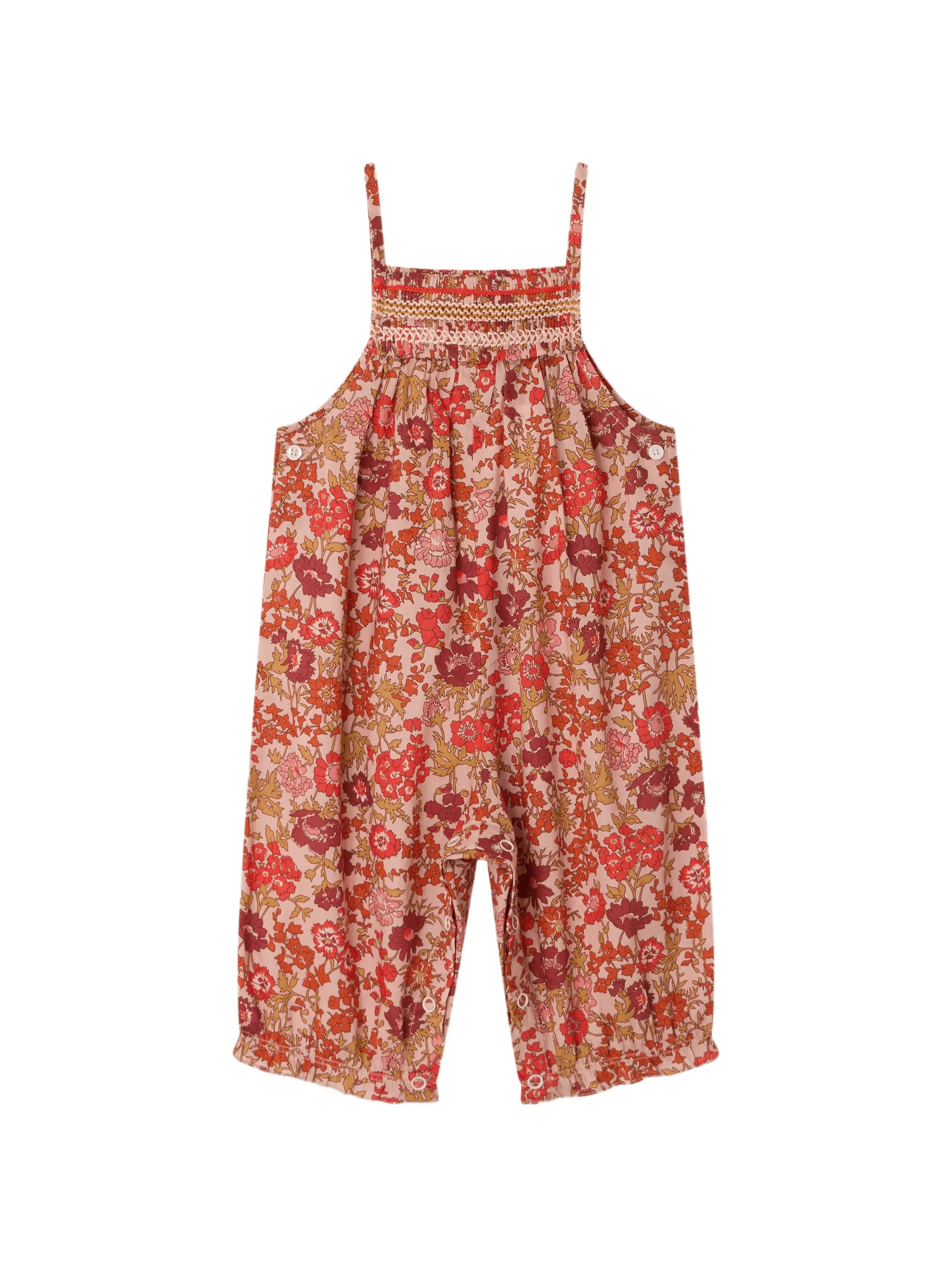 smocked floral print jumpsuit - Image 1