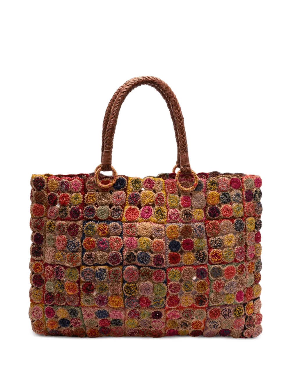 Mosaique raffia tote bag - Image 1