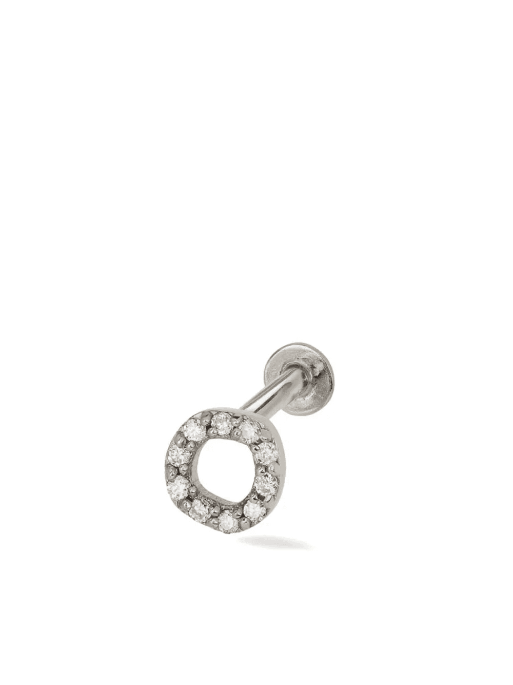 14kt white gold Halo diamond earring - Image 1