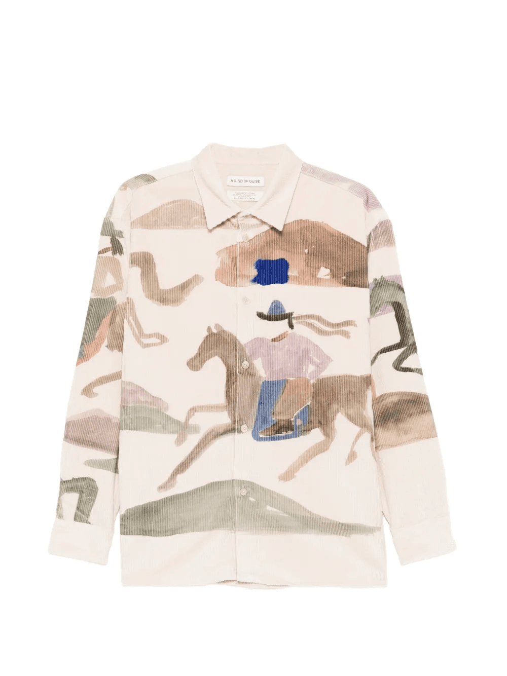 Derbin corduroy running horses-print shirt - Image 1