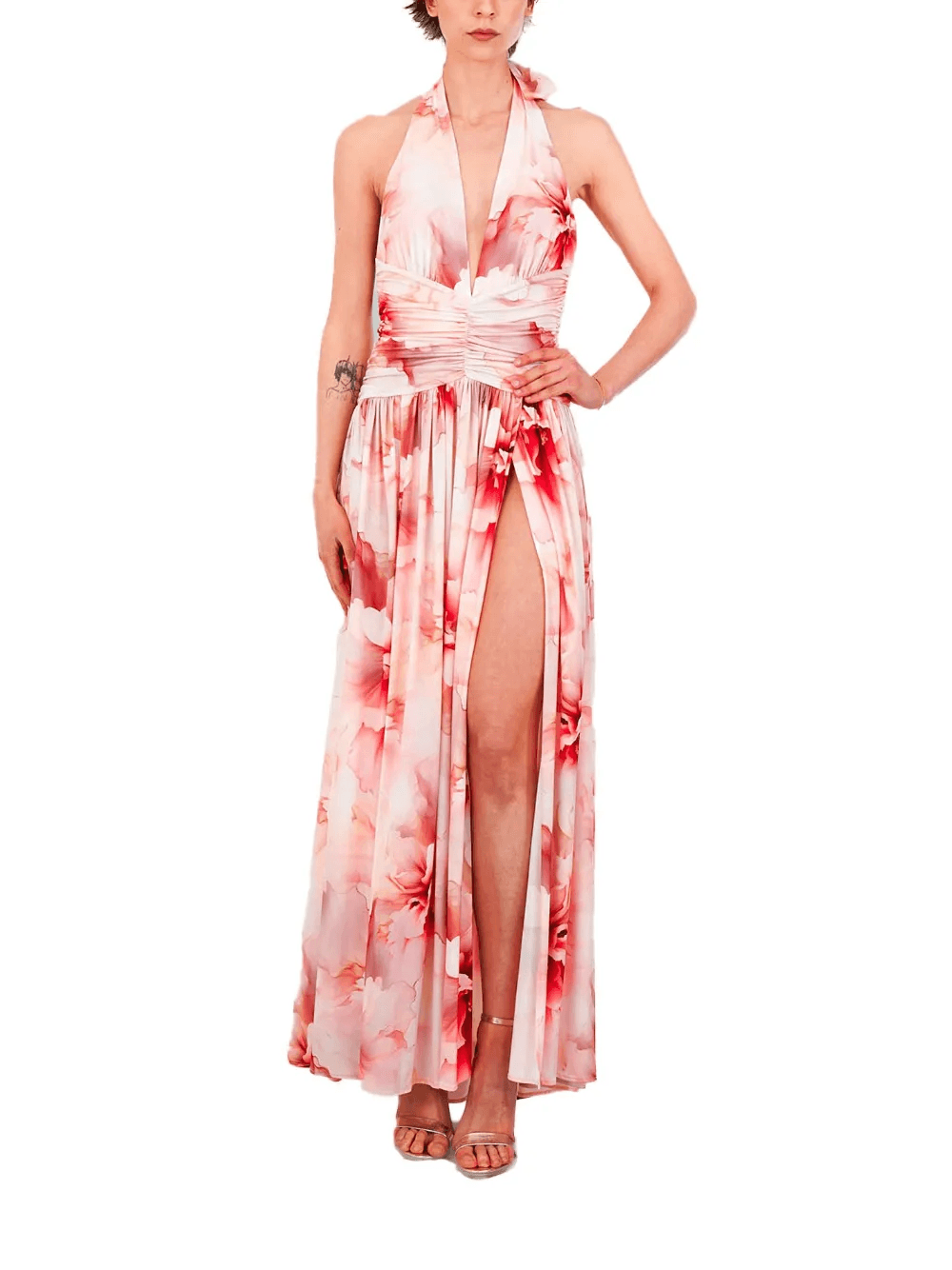 halterneck floral-print maxi dress - Image 1