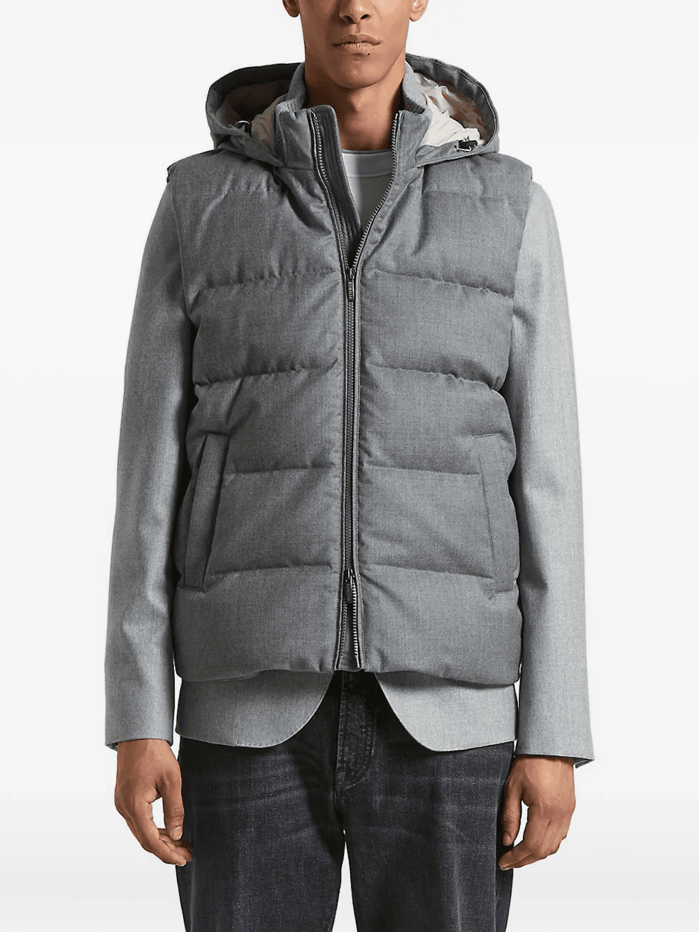 hooded quilted gilet - Image 1