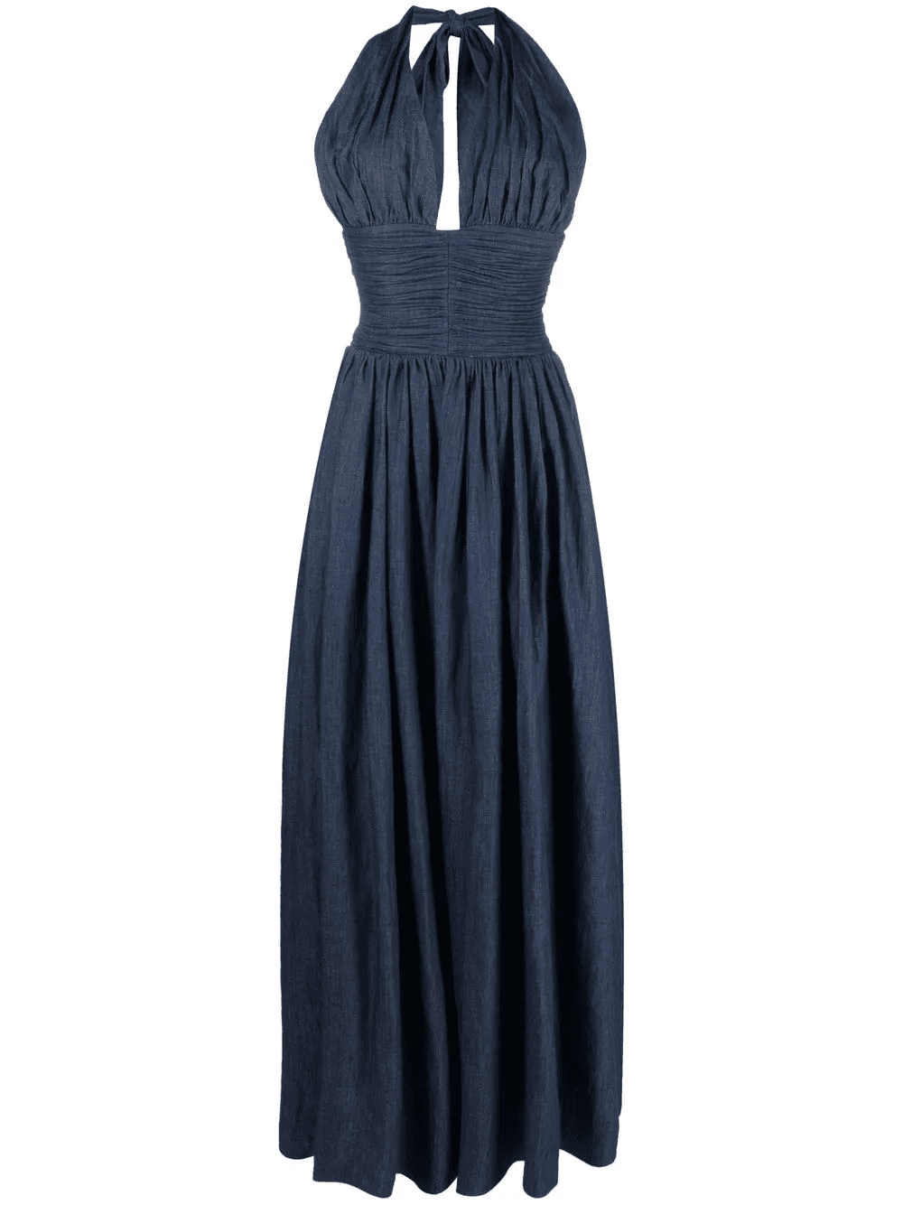 halterneck denim maxi dress - Image 1