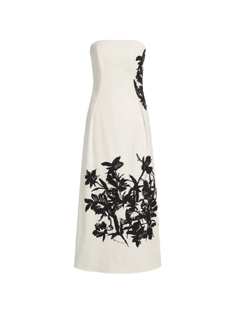 floral-pattern strapless dress - Image 1